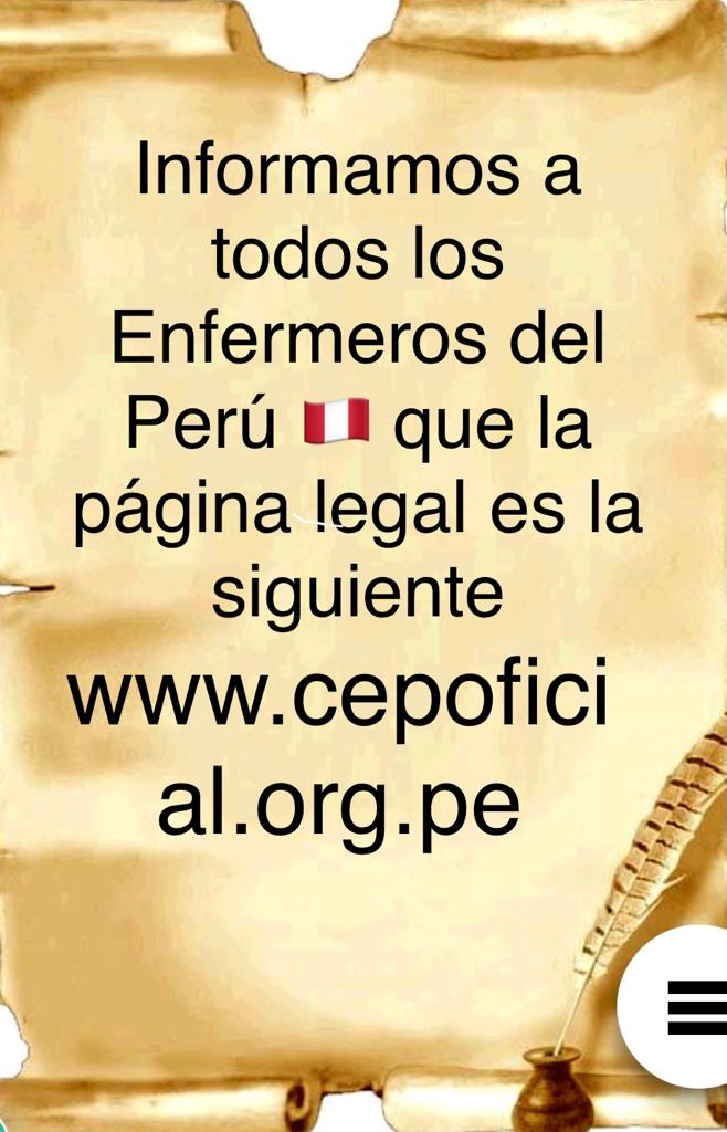 Informamos a todos los enfermeros del Perú